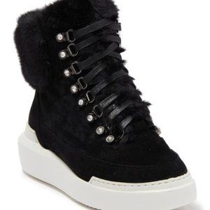 Vince Camuto Shelsta Suede Faux Fur Trim High Top